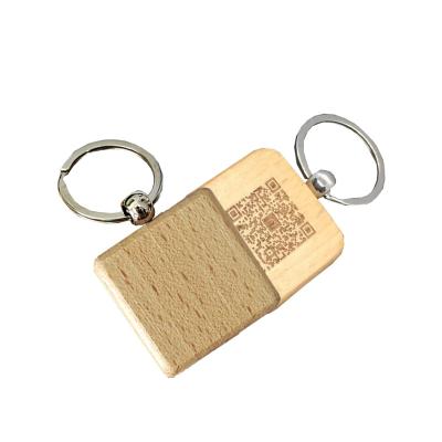 China Promotion Gift Square Shape Customized Engraved Promotional Craft Mute Item Chain Key Ring Surfboard Wood Key Chain Key House for sale