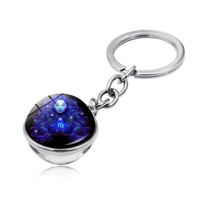 China Durable Wholesale Enamel Zinc Alloy Custom Souvenir Zodiac Key Chain Promotional Metal Key Chains Signs for sale