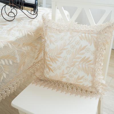 China Non-Toxic 100% Polyester Embroidered Cushion Pillow Cover for sale