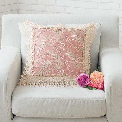 China Best Selling Non-toxic Embroidery Organza Pillow Case For Home Decoration for sale