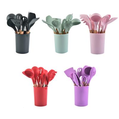 China Viable Home and Kitchen Accessories Set Cheap Heat Resistant Silicone Utensils Silicone Kitchenware 11pcs Food Spatula Set for sale