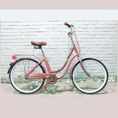 China Lovely Fancy Cadent Single Speed ​​7speed Cute 24/26 Inch Women Lady City Bike With Basket for sale