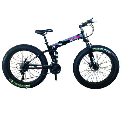 China Full Suspension Folding 26 Inch 4.0 Steel Tire Fat Bike 7 Speed ​​Bike For Unisex for sale