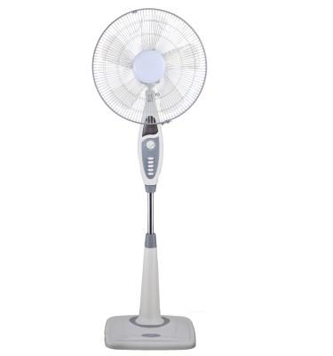 China 16inch Stand 5pcs AS Blade with Lamp and Timer with Square Base Stand Electric Fan for sale