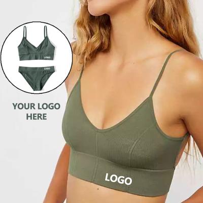 China S-XL U Bralette Seamless Wire Free Bra Set Female QUICK DRY Backless Triangle And Panty Sets Cotton Bra Set for sale