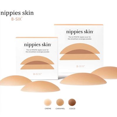 China Bristols Invisible Six Nippies Peel Pastes Reusable Seamless Medical Invisible Bra Silicone Adhesive Nipple Cover for sale