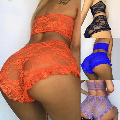 China Polyester plus size tube lace lingerie lingerie transparent upper sleeveless mature women two piece underwear for sale