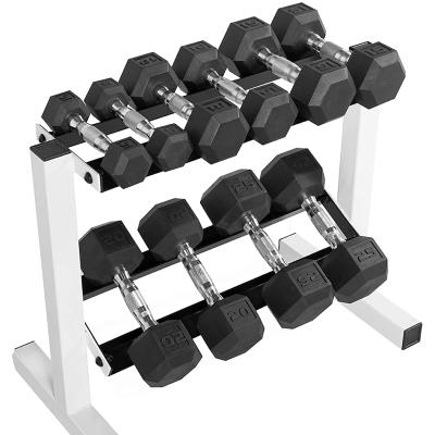 China Weightlifting Training Multi Weight Dumbbell Set , Hex Rubber Dumbbell Home Use Weightlifting Equipment for sale