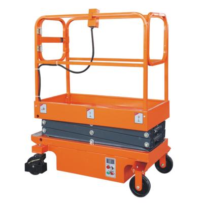 China Hotels Mini Manual Scissor Lift Work Platform Scissor Lift Platform 300kg 3meter for sale