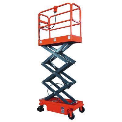 China Hotels 3.9m Work Platform Mini Manual Scissor Lift Scissor Lift Platform 300kg for sale