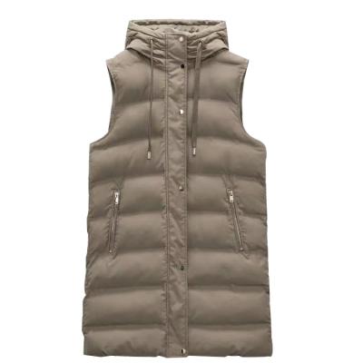 China Breathable Lady Long Waistcoat Honeycomb Custom Compression Top Quilted Stripper Padded Vest Women for sale