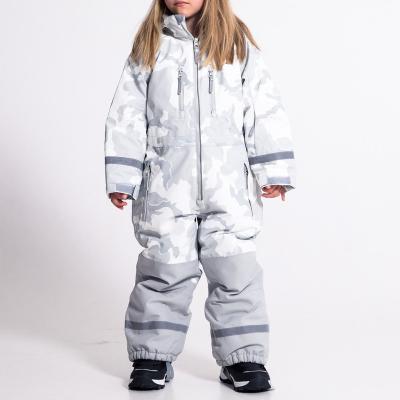 China Breathable Wholesale Overalls With Zipper Winter Season Kid Ski And Snowsuit Waterproof White Wear for sale