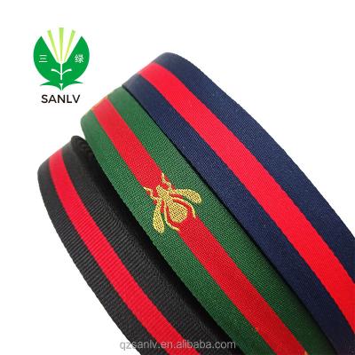 China Viable Bee Webbing Ribbon 30mm Wrapping With Striped Webbing Handles Two Color Stripe Webbing Jacquard Web for sale