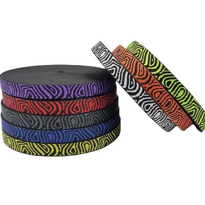 China Viable Polyester Jacquard Webbing Strap Lanyard Belt Webbing Polyester 25mm for sale