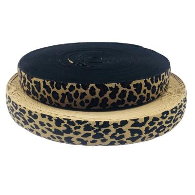 China High Quality Durable Elastic Webbing Leopard Print Elastic Nylon Webbing For Pants Webbing Elastic Band for sale