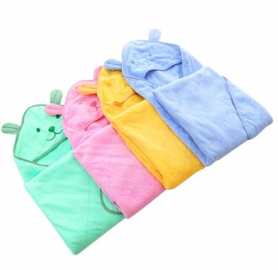 China 2021 Sustainable Fashionable 100% Organic Cotton Bamboo Baby Animal Baby Kids Bath Robe Hooded Towel for sale