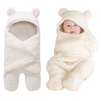 China Baby Antibacterial Newborn Soft Winter Wrap Sleeping Bag Blankets Bear Organic Warm Ultra-Soft Wearable Organic Cotton for sale