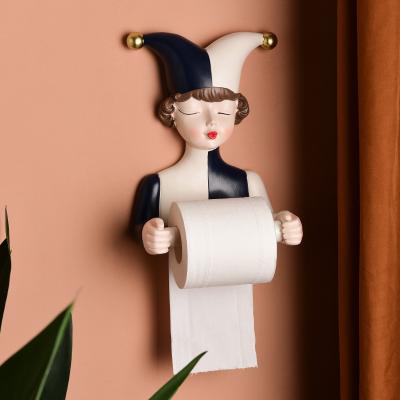 China Nordic Minimalist Home Bathroom Rack Tissue Rack Girl Bubble Cartoon Wall Mounted Paper Towel Rack for sale