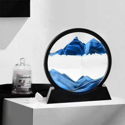 China Desktop Minimalist Nordic Glass Decompression Decoration Painting Quicksand 3D Modern Home Accessories for sale