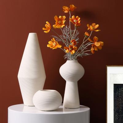 China Nordic minimalist simple flower vase set handmade wholesale modern ceramic vase for home decoration for sale