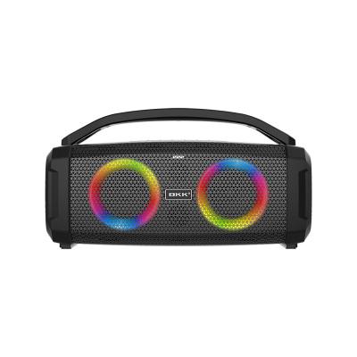 China BKK IPX5 Wireless Waterproof Portable Multimedia Speaker System Rechargeable Outdoor Party Box with FM Radio Led Light Remote Control for sale