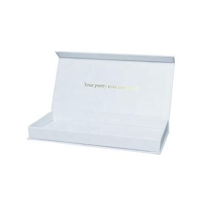 China Premium Handmade White Magnetic Packaging Rectangular Gift Box For Sleep Mask for sale