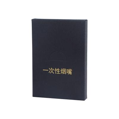 China Handmade US Foldable Custom Black Paper Packaging Box For Disposable Cigarette Holder for sale