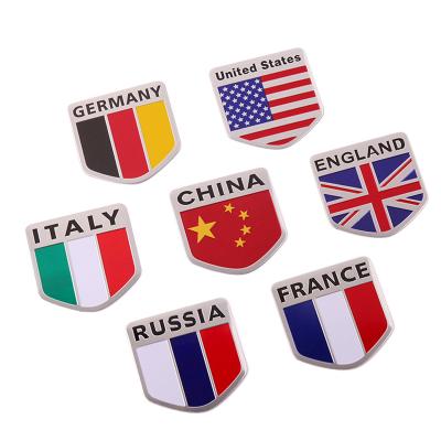 China UV Protection NO MOQ USA Flag Logo Aluminum Car Badge Emblem Sticker for sale