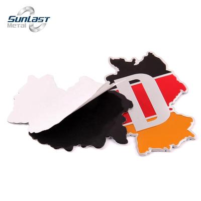 China Durable 3d Embossed Germany Flag Metal Car Emblem Custom Logo Car Stickers for sale