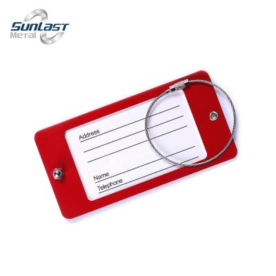 China Metallic Wholesale Acrylic Luggage Tag ID Suitcase Bag Tags Metal Aluminum Travel Luggage Tags for sale