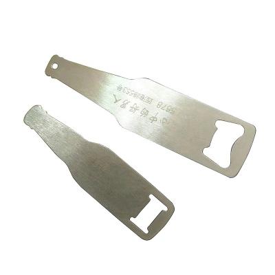 China Viable Custom Bottle Shape Metal Stainless Steel Funny Empty Brushed Bottle Openers For Promotion for sale