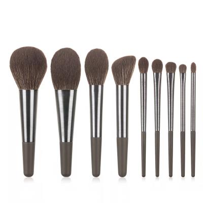 China Angular Blush 9 Pcs Cosmic Black Wooden Makeup Brush Guangdong Cosmic Black Wooden Makeup Brush Chocolate Heart Kids Makeup Synthetic Vegan Small for sale