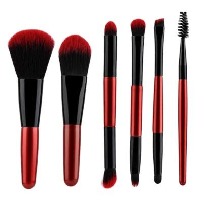 China Angular Blush New 6 Makeup Brushes Dual Head Beginners Portable Makeup Brushes Mini Beauty Tool Kit Own Brand for sale