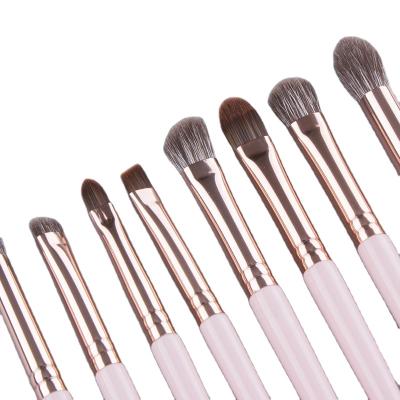 China Angular Blush 8PCS Eye Makeup Brushes 2021 Professional Private Label Goat Hair Handle Eyeshadow Hotsell Makeup Wood Long Brush Set for sale