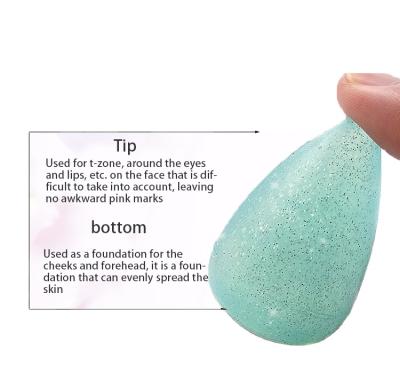 China Beauty Care Makeup Tools New Arrival Colorful Makeup Sponge Glitter 3D Waterdrop Silicone Makeup Puff Private Label Hot Selling Sponge for sale