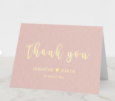 China paper & Wholesale High Quality Cardboard Thank You Card Business Custom Gold Foil Thank You Card Printable for sale