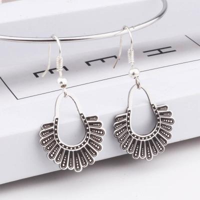 China Wholesale Durable Ginsburg Necklace Chandelier Dangle Ruth Ginsberg Hook Stainless Steel Dissent Earring Dissent Earrings For Women for sale