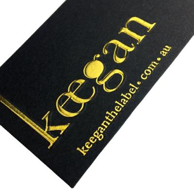 China Viable Wholesale High Quality Fashion Garment Rectangle Gold Foil Customizable Label Tag for sale