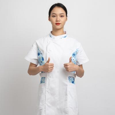 China On Sale Health Isolation Protection Fabric Short Sleeve Woven Uniform White Nurse Uniform Customized for sale