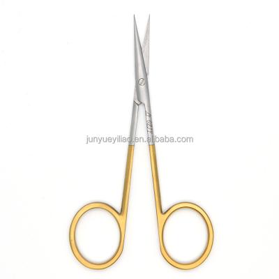 China Used For Cutting Tissue Golden Handle 12.5cm Surgical Tissue Scissors Dissection Straight Pointed Tip for sale