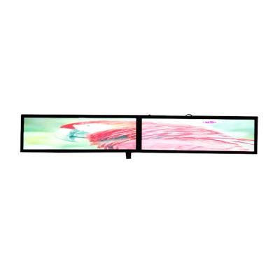 China Latest Design Super Slim Shelf Lcd Screen 57.2 Inch Stretch Type Lcd Display Bar Splicing Screen For Advertising for sale