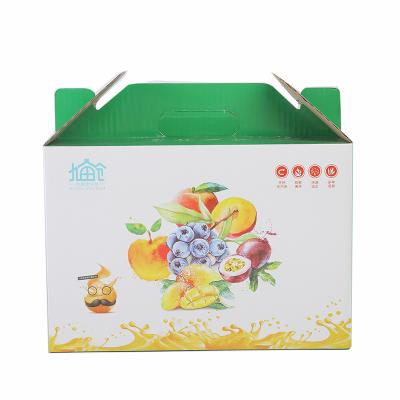 China Recycled Materials Wholesale Custom Printed Handle Packaging Fruit Packing Box for sale