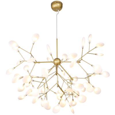 China Contemporary Nordic Indoor Firefly Pendant Lamp Tree Branch Suspension Chandeliers LED Light Chandelier Light Lamp for sale