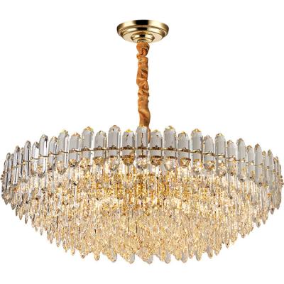 China Gold Led Chandelier Crystal Ceiling Chandelier Modern Nordic Round Luxury Indoor Decorative Modern Lighting New for sale