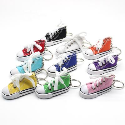 China Colorful 3D Cute Oneok Fabric PVC Shoe Canvas Shoe Key Chain Sneaker Key Chain Mini Sports Sneaker Key Chain for sale