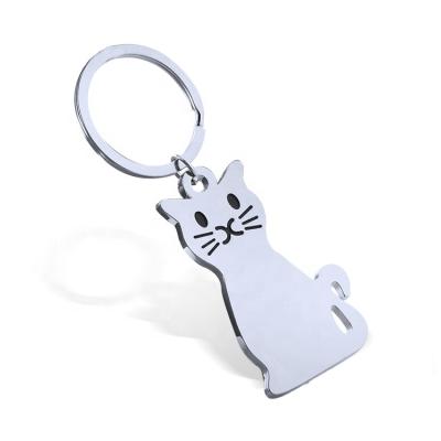 China Custom Key Chain Cat Metal Keychains Key Ring Fashion Car Accessories Cat Metal Keychains For Gifts for sale