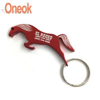 China Creative Promotional Reward Horse Bottle Opener Key Chain Opener Keychain for sale