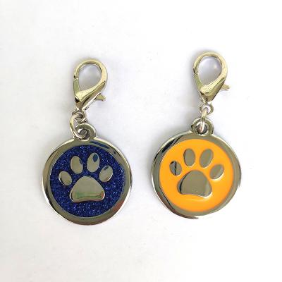 China Personalized Custom Engraved Designers Round Paw Pet ID Tag Dog Tag for sale