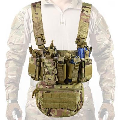 China ActionUnion Military Chest Vest Tactical Vest With Pocket Adjustable Pouch Punch Pockets Molle 1000D Oxford Cloth Tactical Vest 22*16cm (SAC) for sale