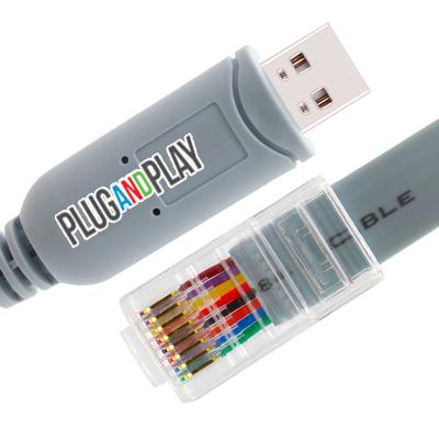 China VICTORY Compatible Plug and Play Plug and Play 10 8 7 FTDI RS232 USB to RJ45 8P8C Rollover Console Cable for Router for sale